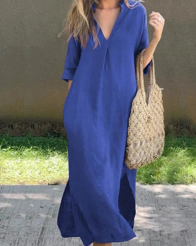 SIMBA - LEINENKLEID MIT TASCHEN