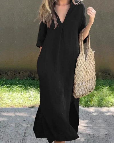 SIMBA - LEINENKLEID MIT TASCHEN