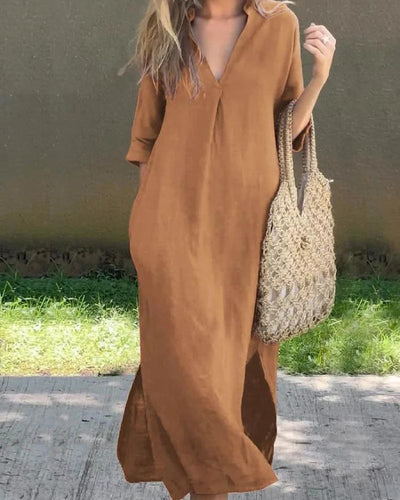 SIMBA - LEINENKLEID MIT TASCHEN