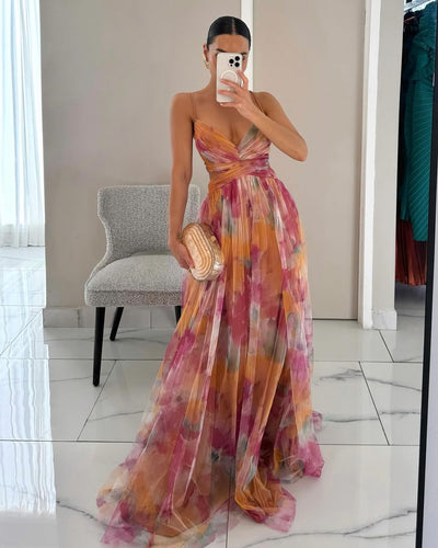 Alina | Maxikleid Elegant mit Blumen