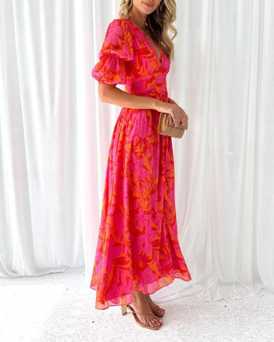 Lavinia™ | Rosafarbenes Maxikleid
